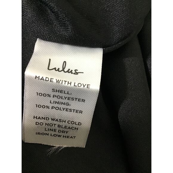 LULU'S SZ S  Black Endearing Elegance Satin Long Sleeve Maxi Dress NEW B104 - Picture 10 of 10